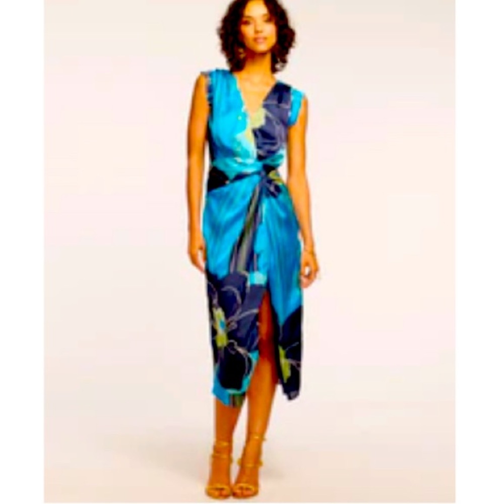 Ramy Brook Morgan V-Neck Midi Dress, Size 10